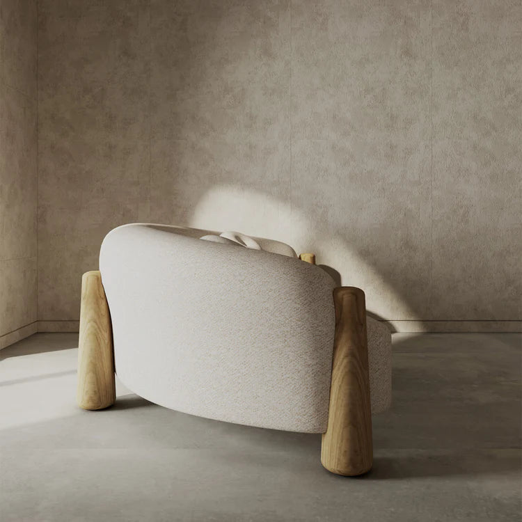 Golfo White Curved Sofa