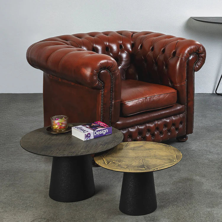 Gold Leaf Round Coffee Table