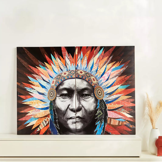 Tribal Courage 2-Piece Canvas Wall Art Set - 80x120 cm