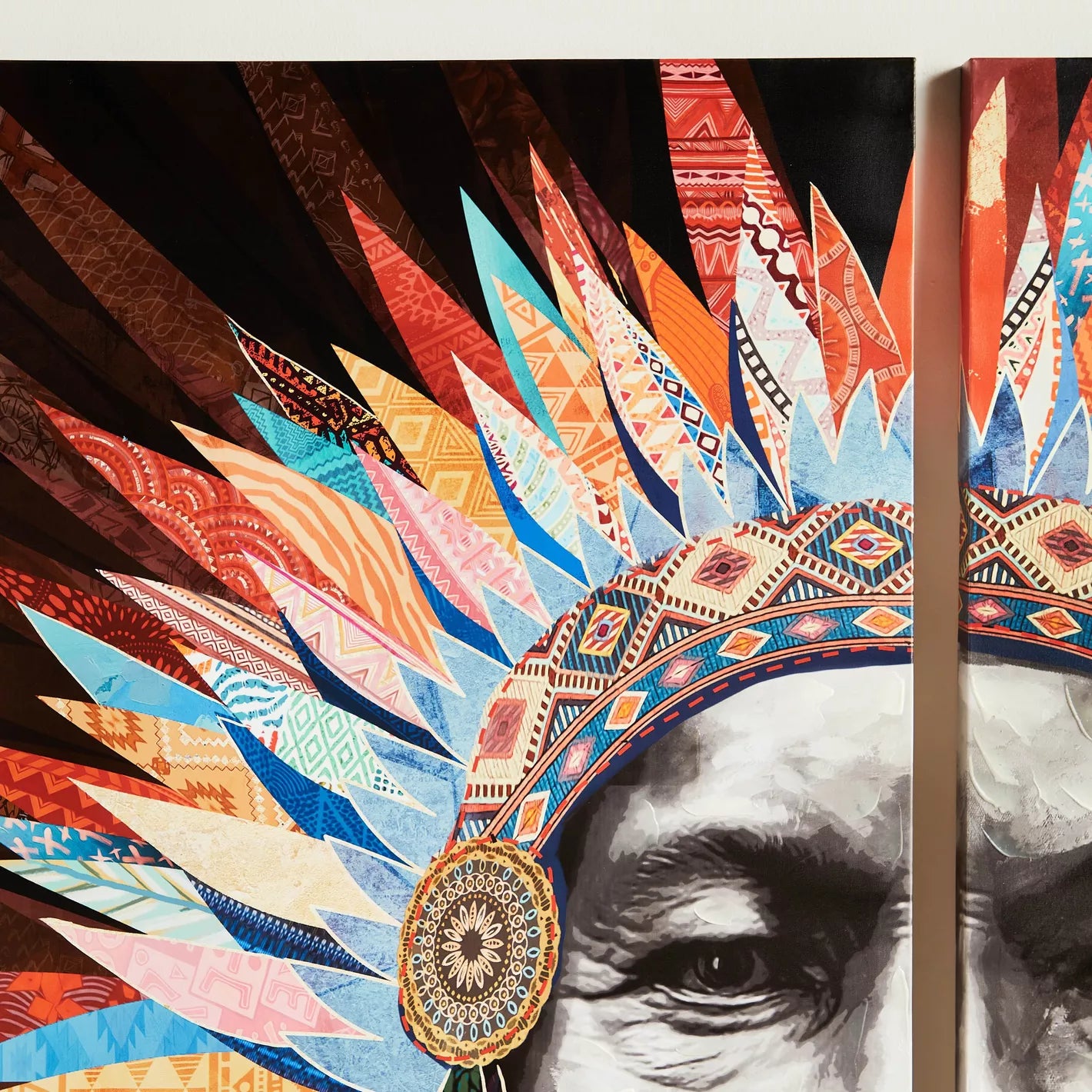 Tribal Courage 2-Piece Canvas Wall Art Set - 80x120 cm