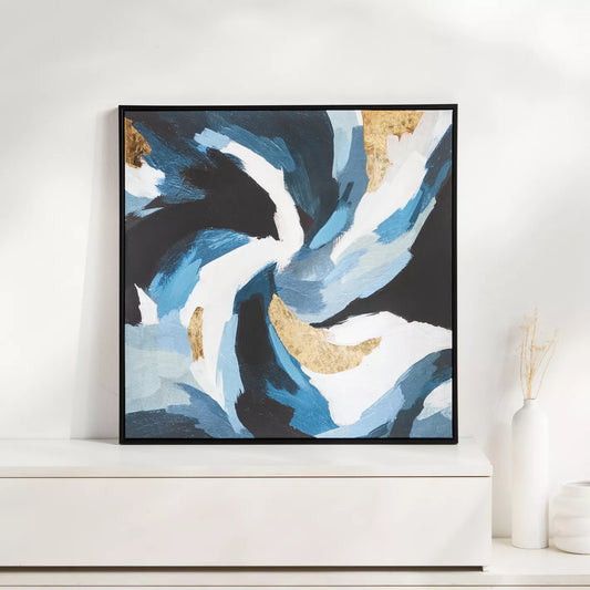 Swirl Framed Canvas Wall Art - 83x83 cm