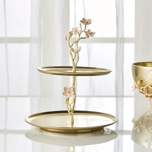 Arabian Elegance Floral Two-Tier Cake Stand - 30 cm