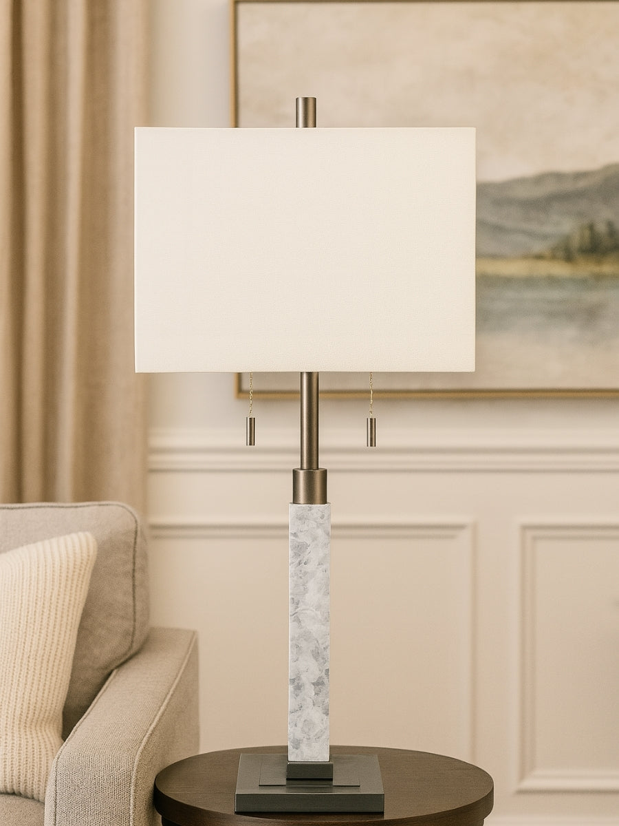 Evans Column Table Lamp / Pair
