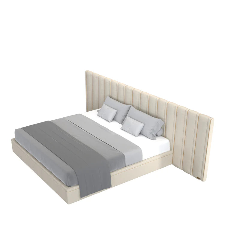 Big Flare Bed with Velvet Headboard