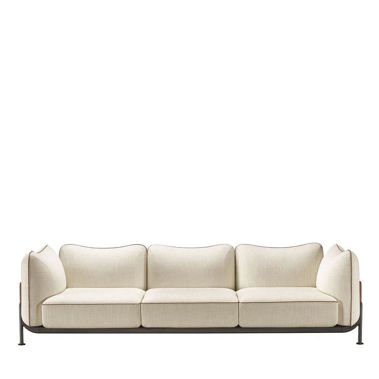 Tasca Three-Seater Bogardine White Sofa