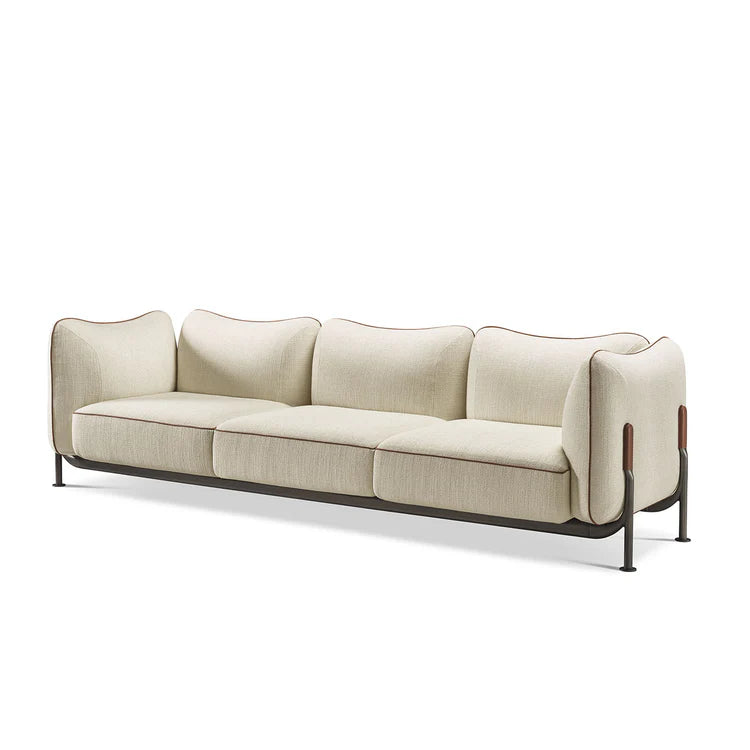Tasca Three-Seater Bogardine White Sofa