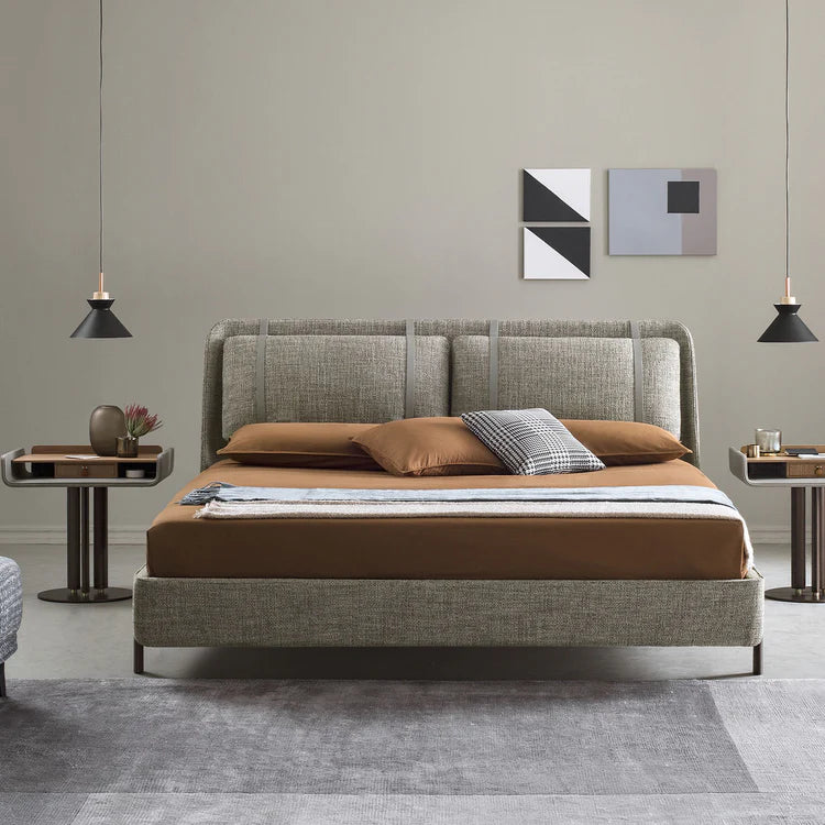 Nara King-Size Bed with Leather Straps