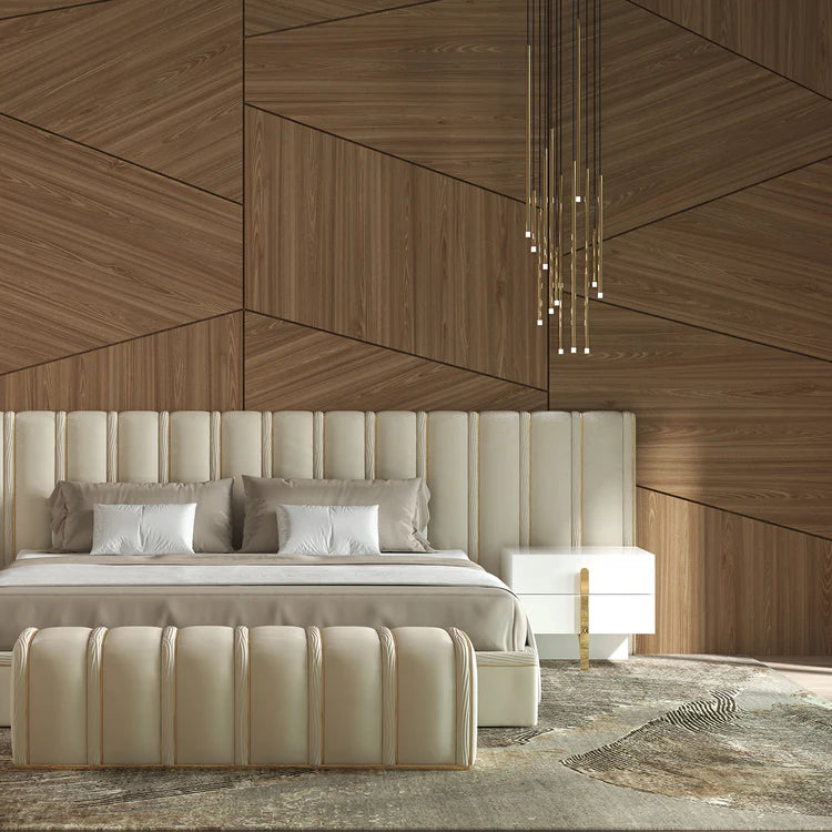 Big Flare Bed with Velvet Headboard