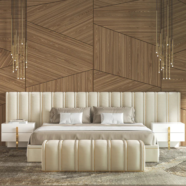 Big Flare Bed with Velvet Headboard