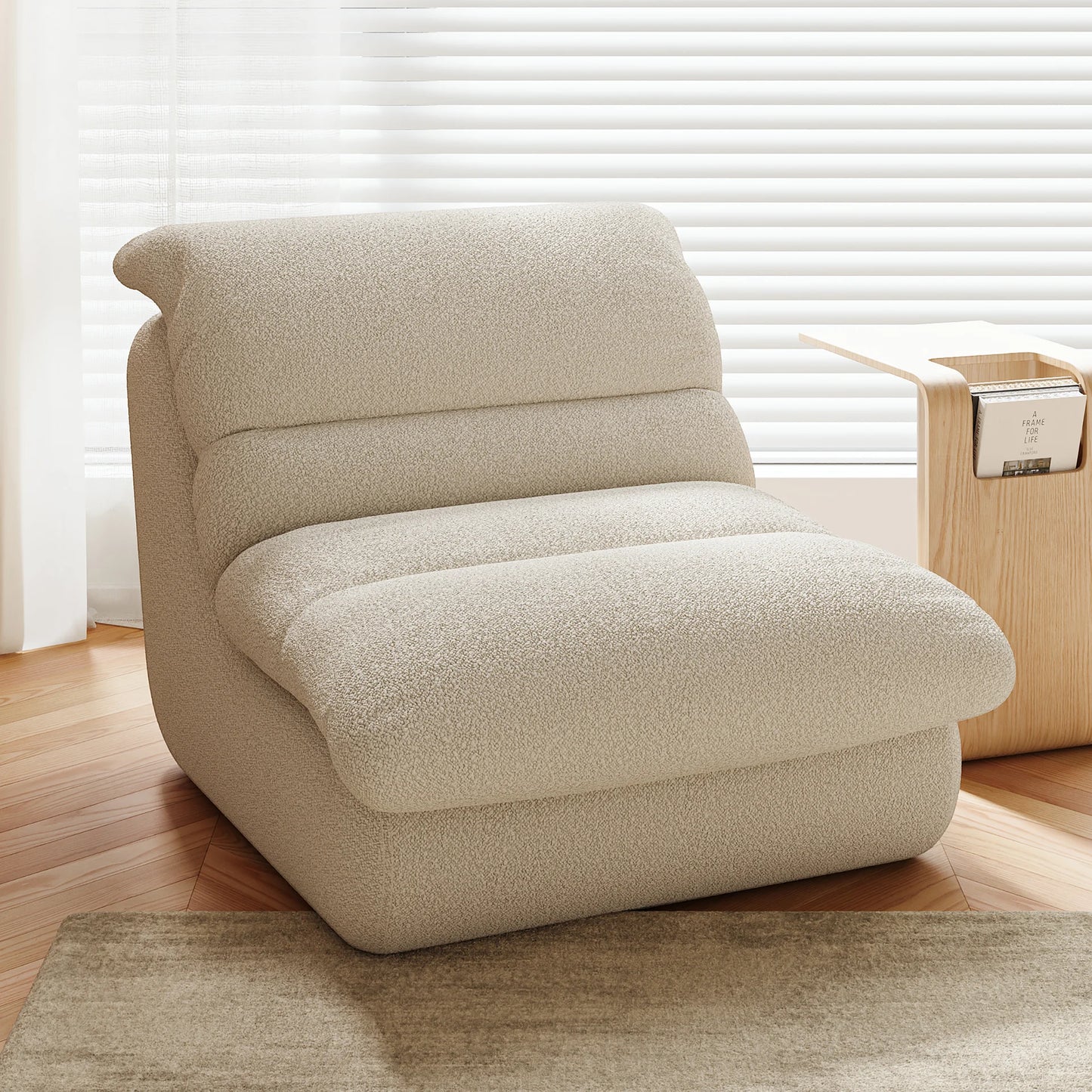 Chenille Armless Accent Chair