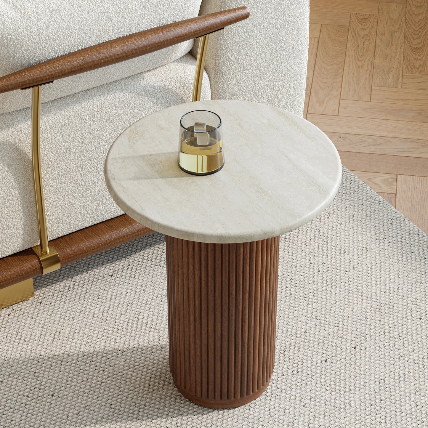 Faux Marble Side Table