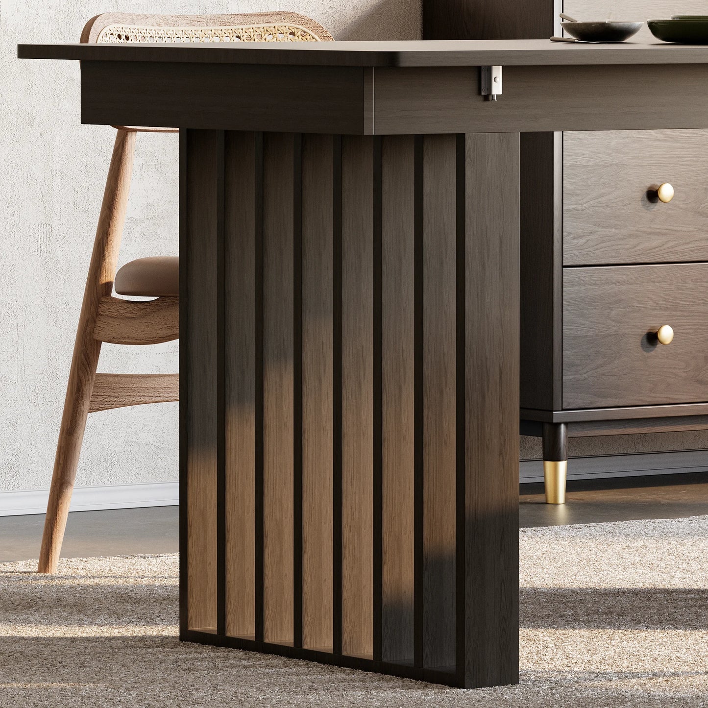 Japandi Walnut Dining Table