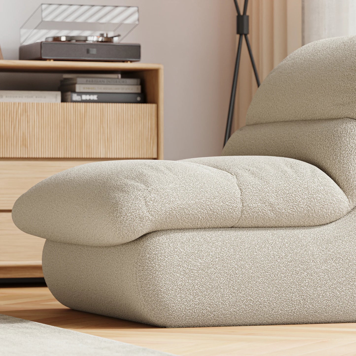 Chenille Armless Accent Chair