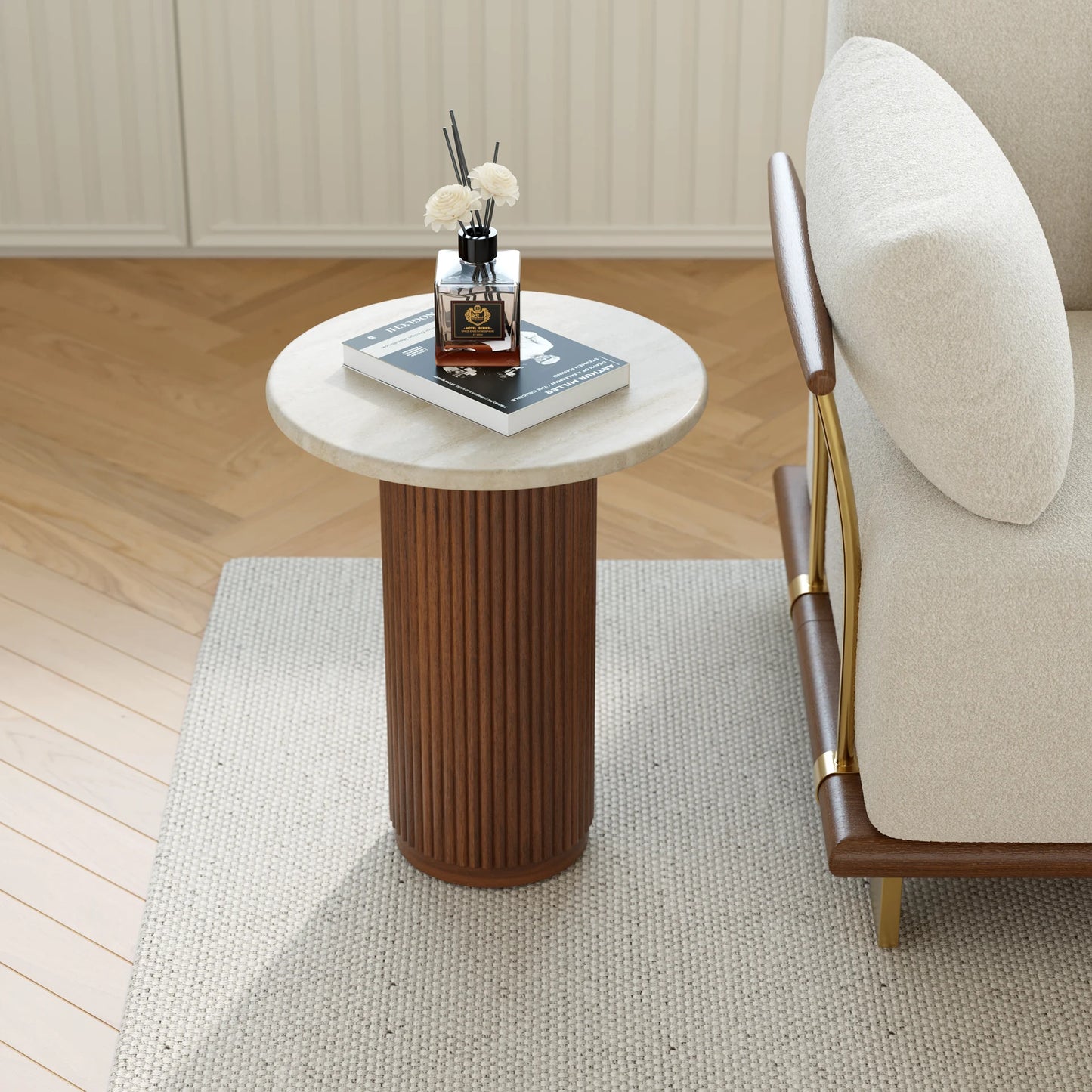 Faux Marble Side Table