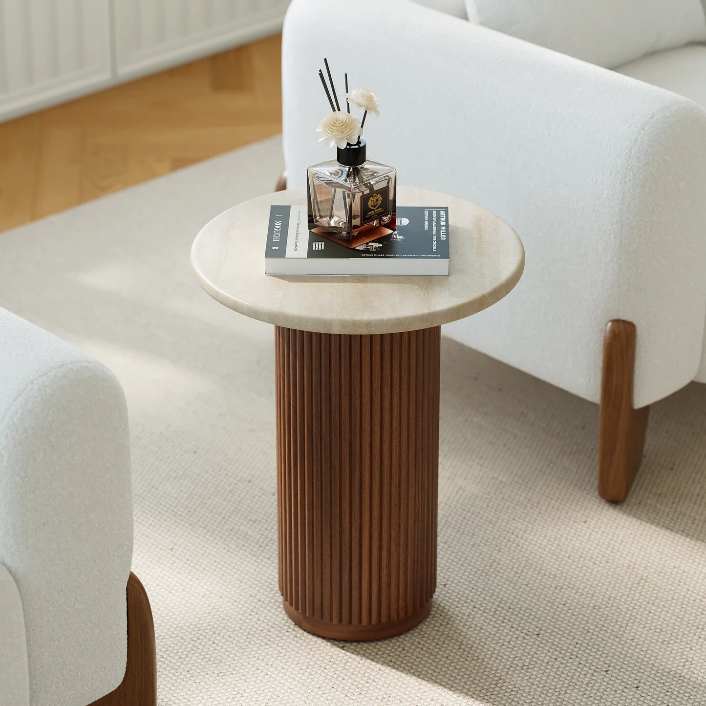 Faux Marble Side Table