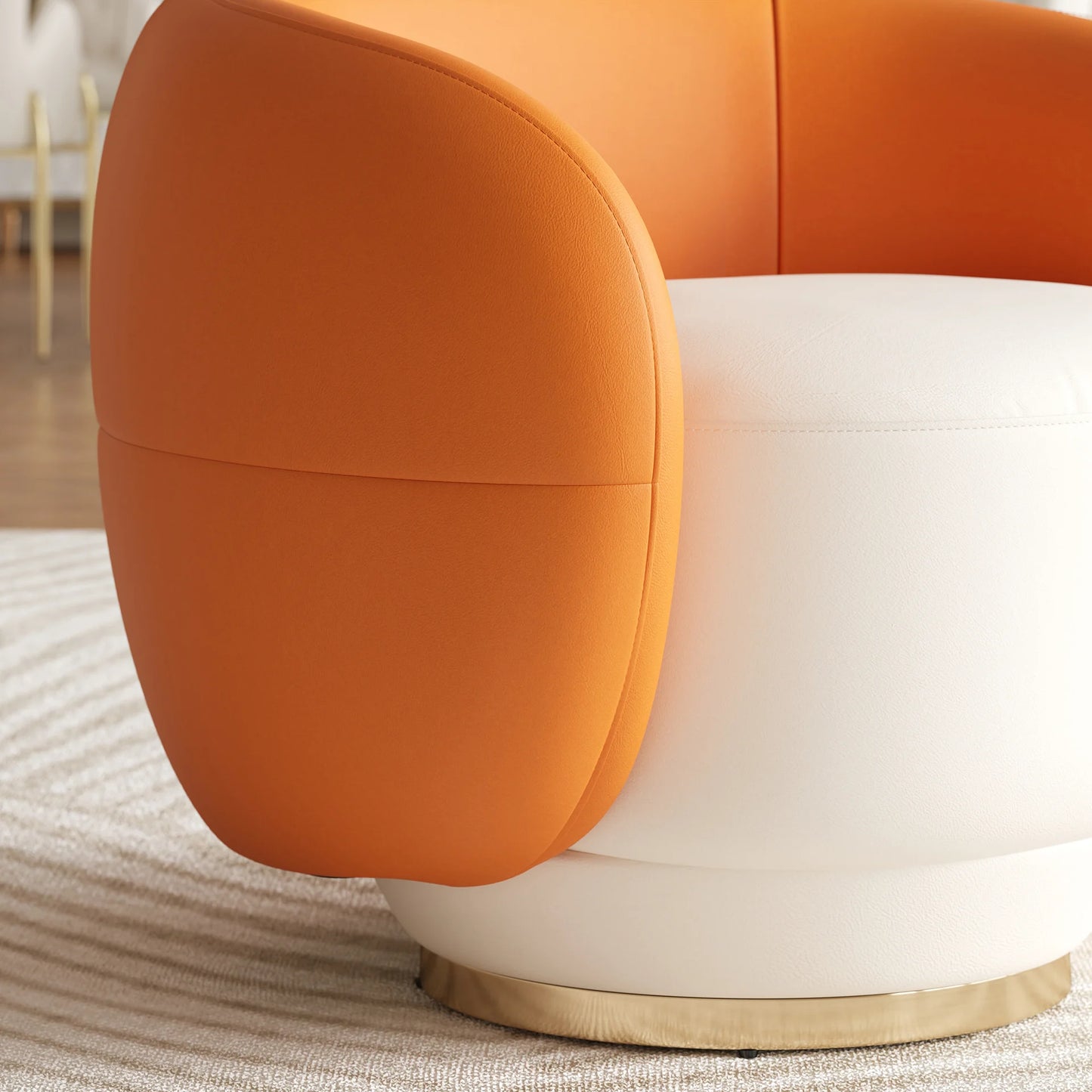 Suncurve Leather Swivel Accent Chair