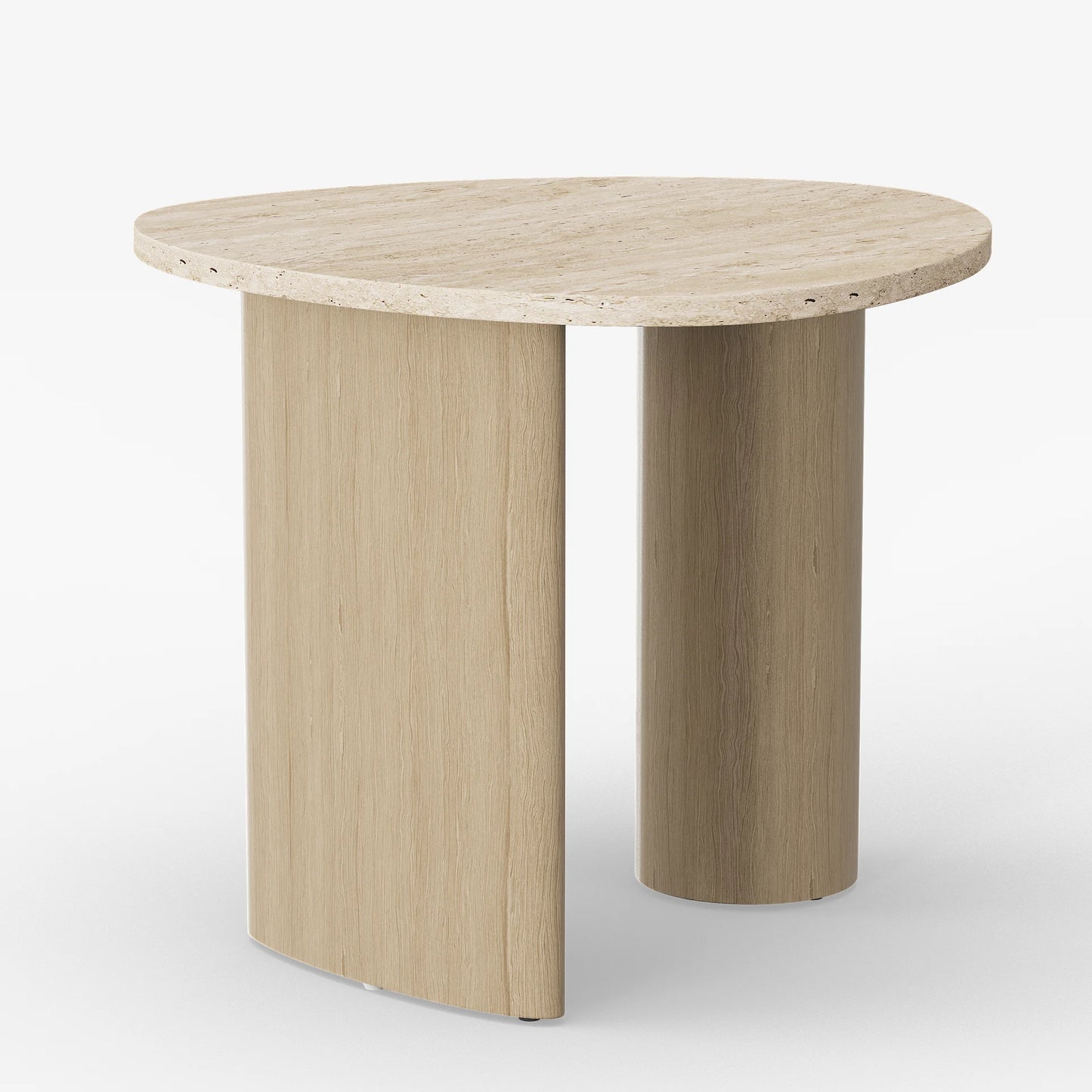 Abstract Travertine Natural Side Table
