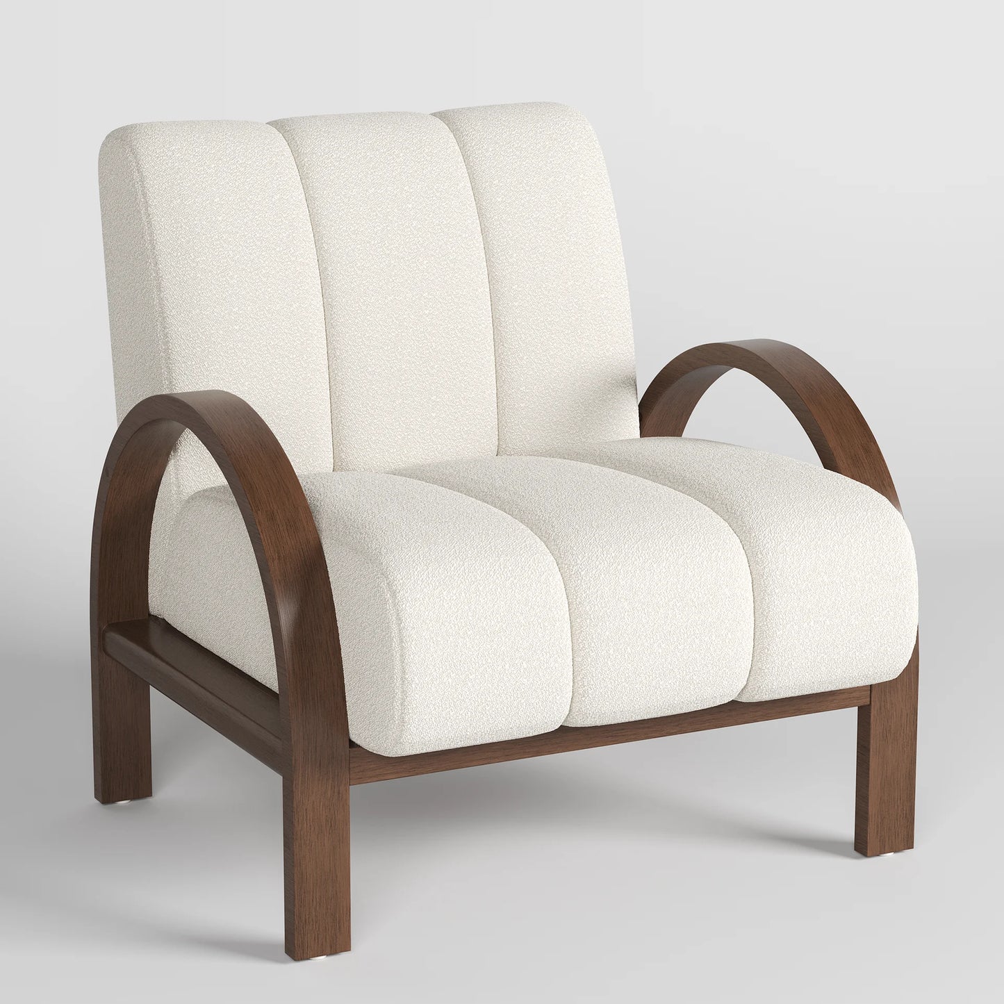 Boucle Ash Wood Accent Chair