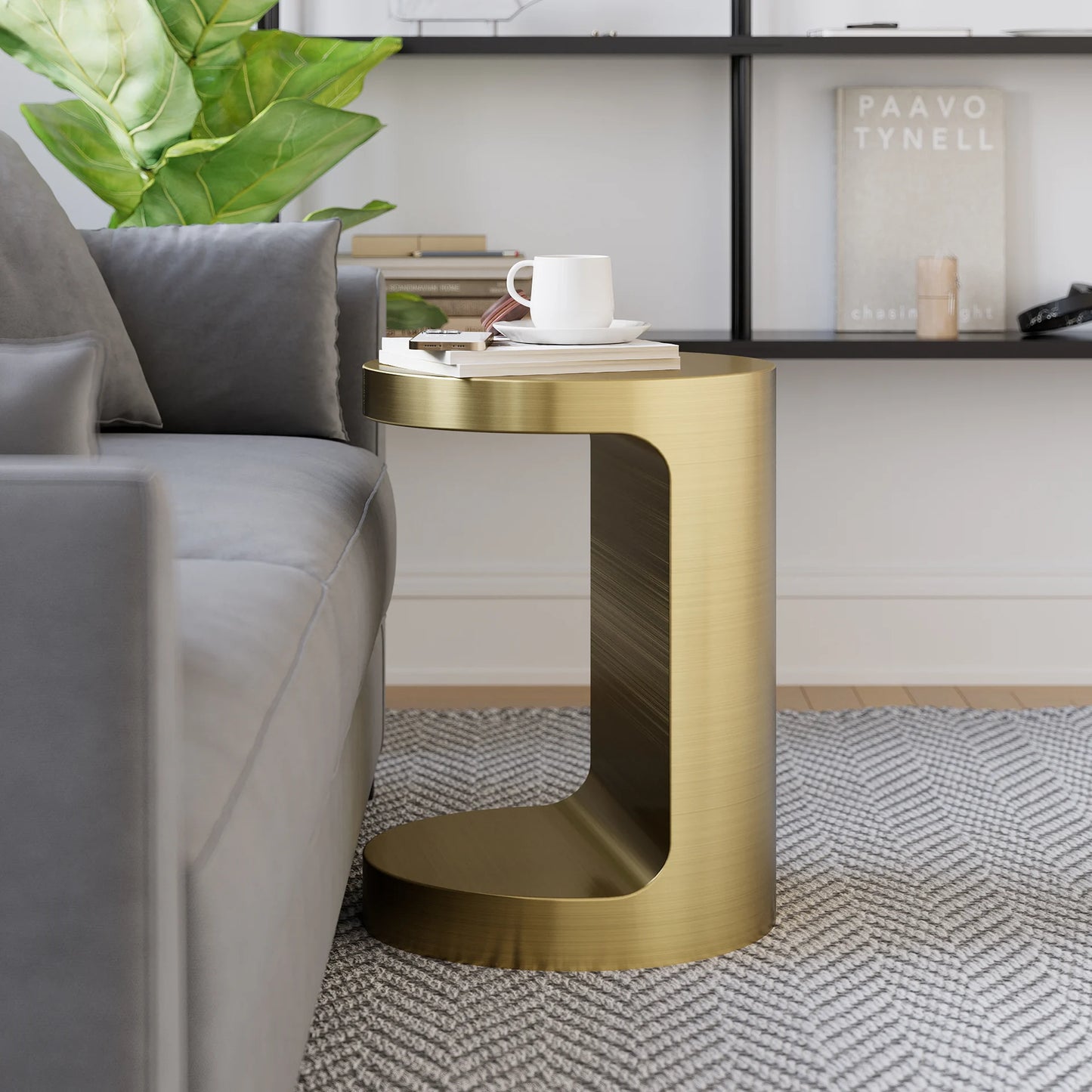 C Shaped Cocktail Side Table