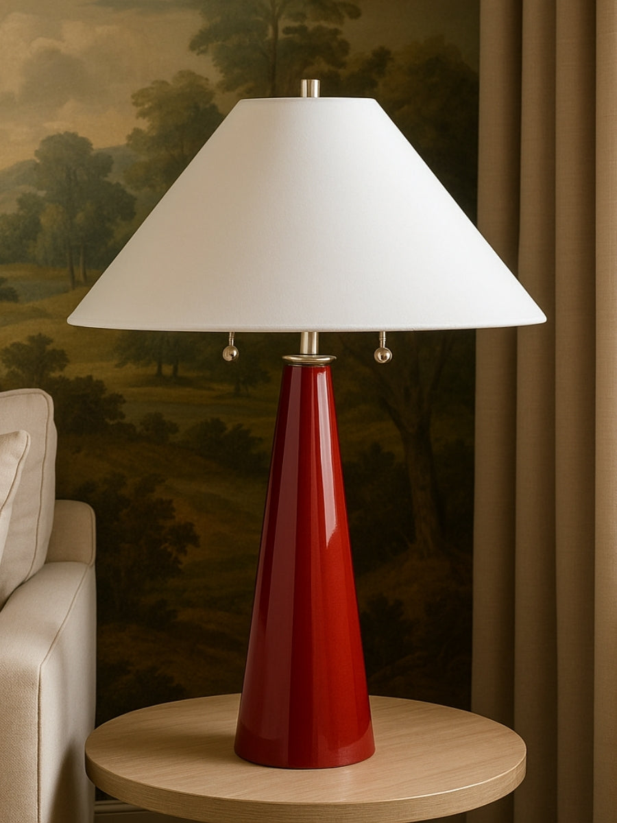 Tapered Twin Pulls Table Lamp / Pair