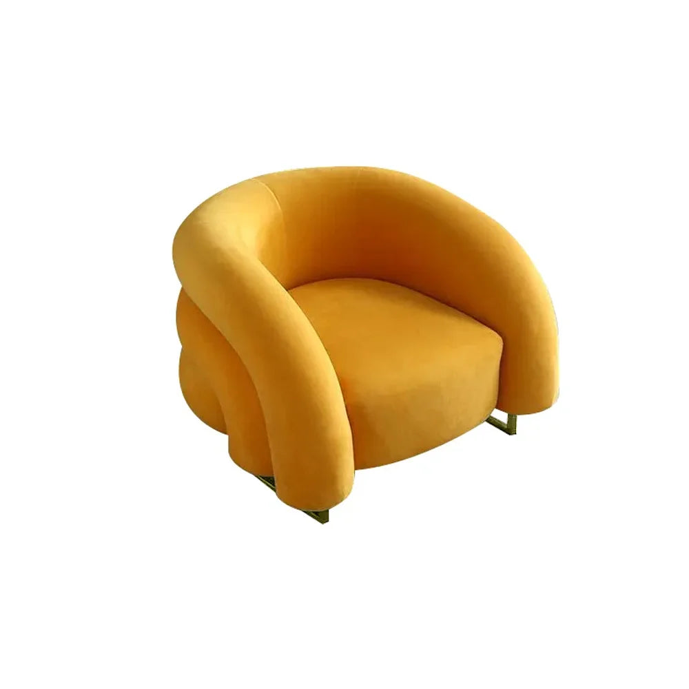 Modern Yellow Velvet Accent Chair