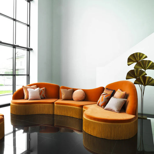Wave Orange Sectional Sofa