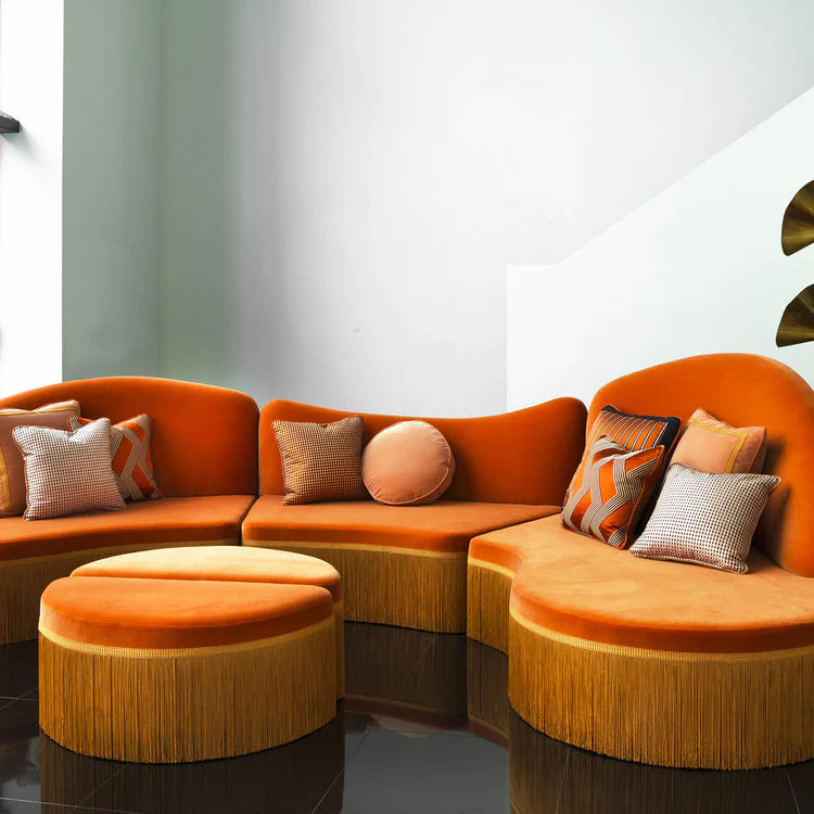 Wave Orange Sectional Sofa