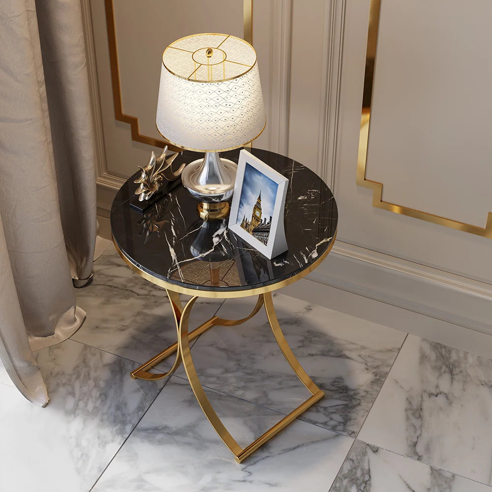 Modern Luxurious Black Marble Side Table