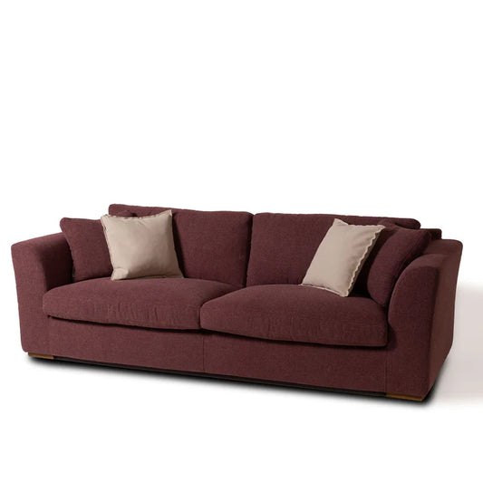Sandy bordeaux bouclè sofa