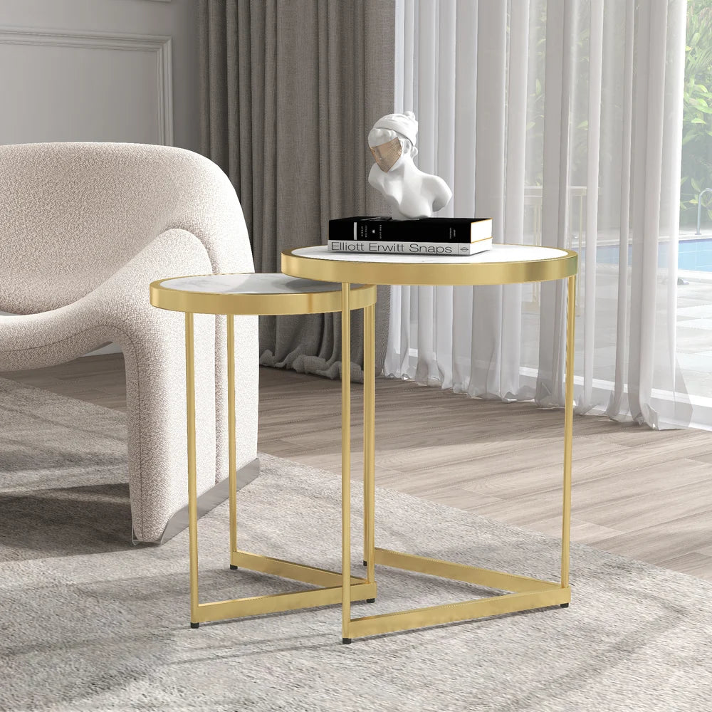 Marble Top Nesting Side Table