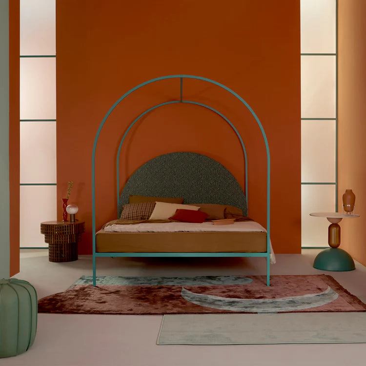 Sottiletto Green Iron Canopy Double Bed by Giulio Iacchetti