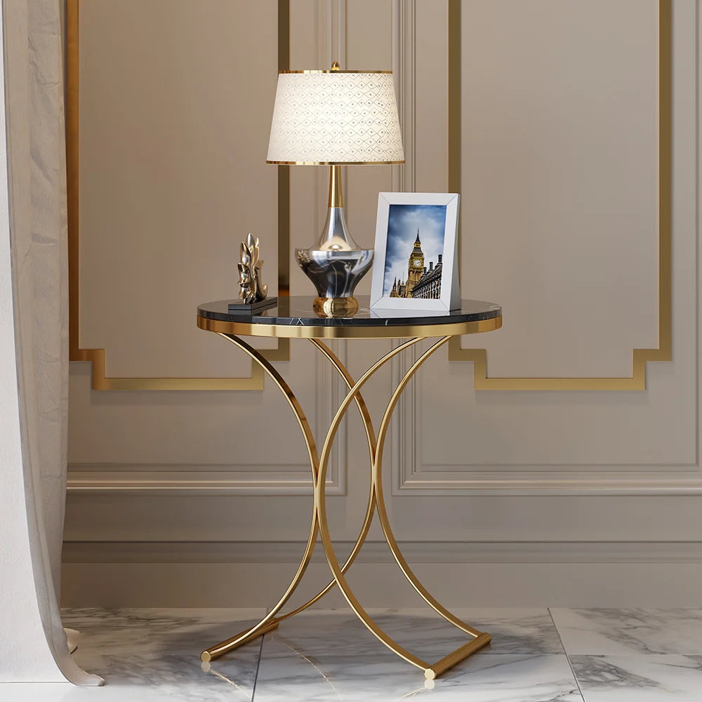 Modern Luxurious Black Marble Side Table