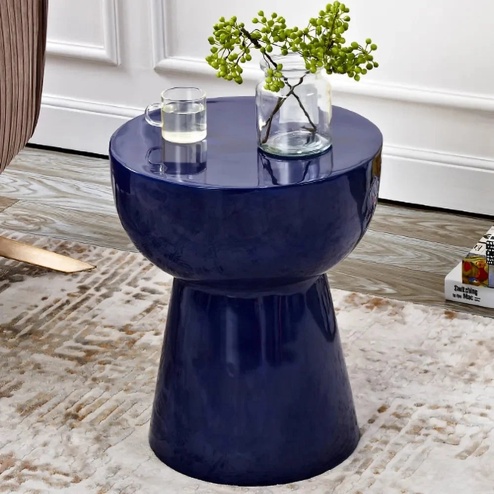 Blue Modern Round End SideTable