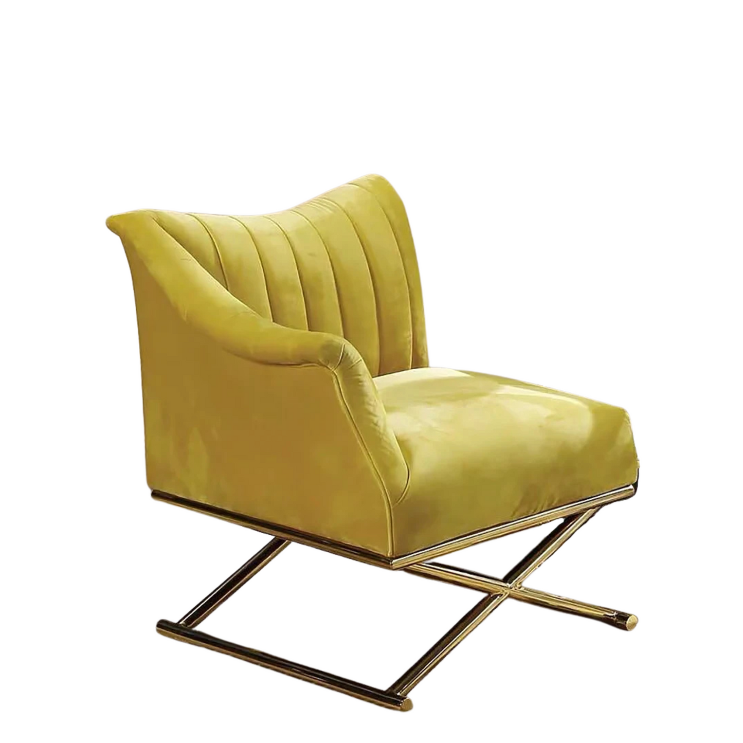 Yellow Velvet Accent Chair