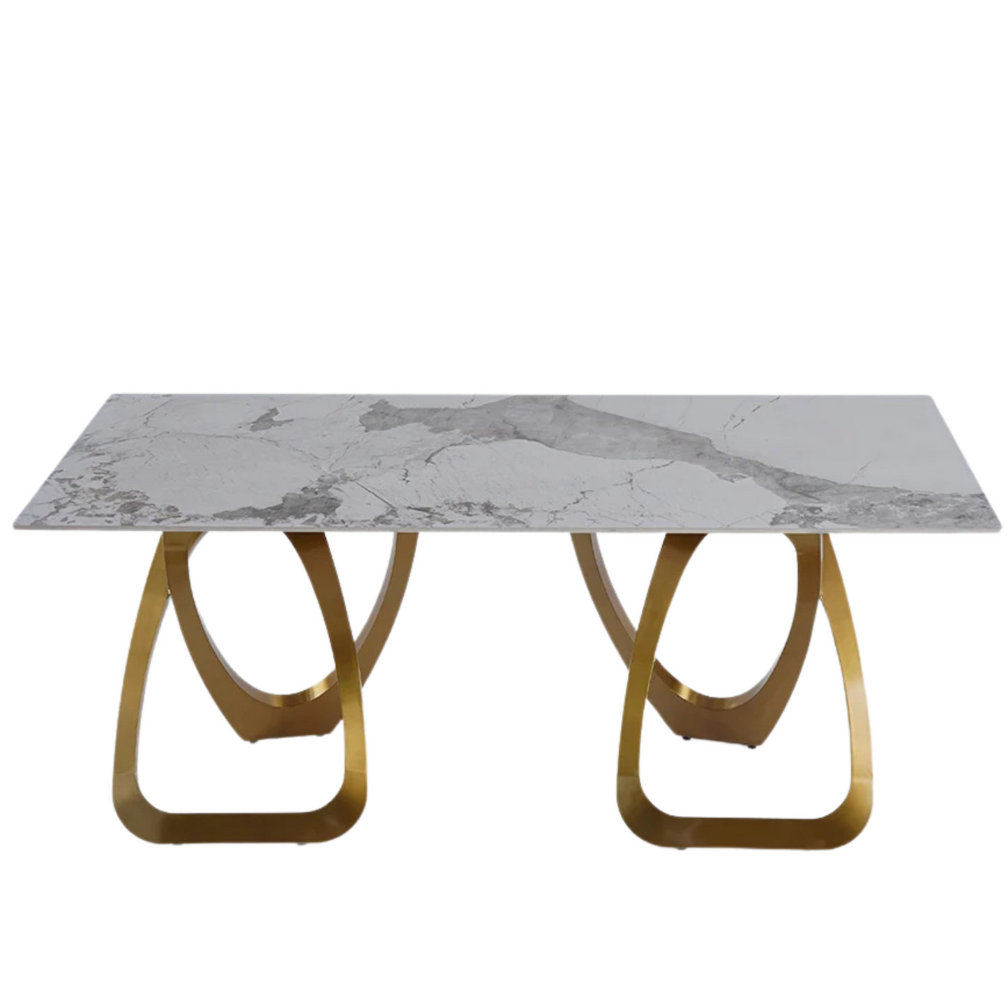 Modern Rectangle Faux Marble Dining Table