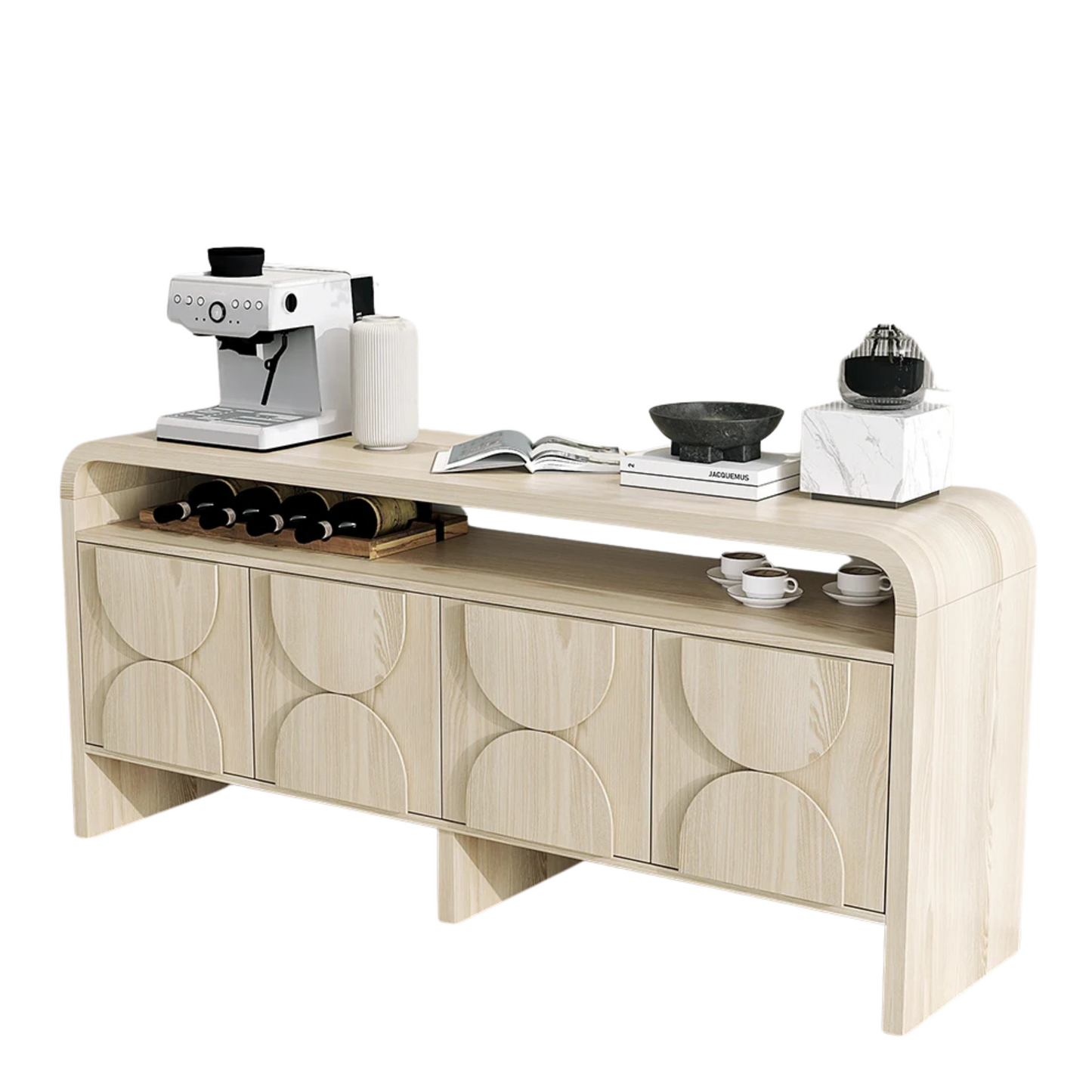 Japandi Distressed Wood Sideboard Buffet
