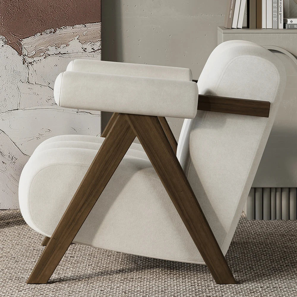 Japandi Beige Accent Chair