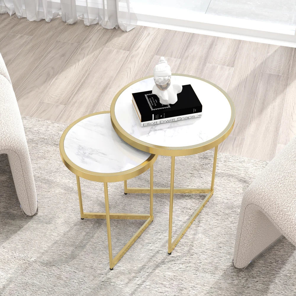 Marble Top Nesting Side Table