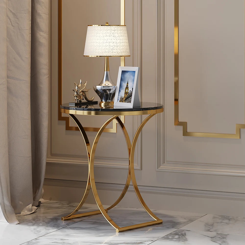 Modern Luxurious Black Marble Side Table