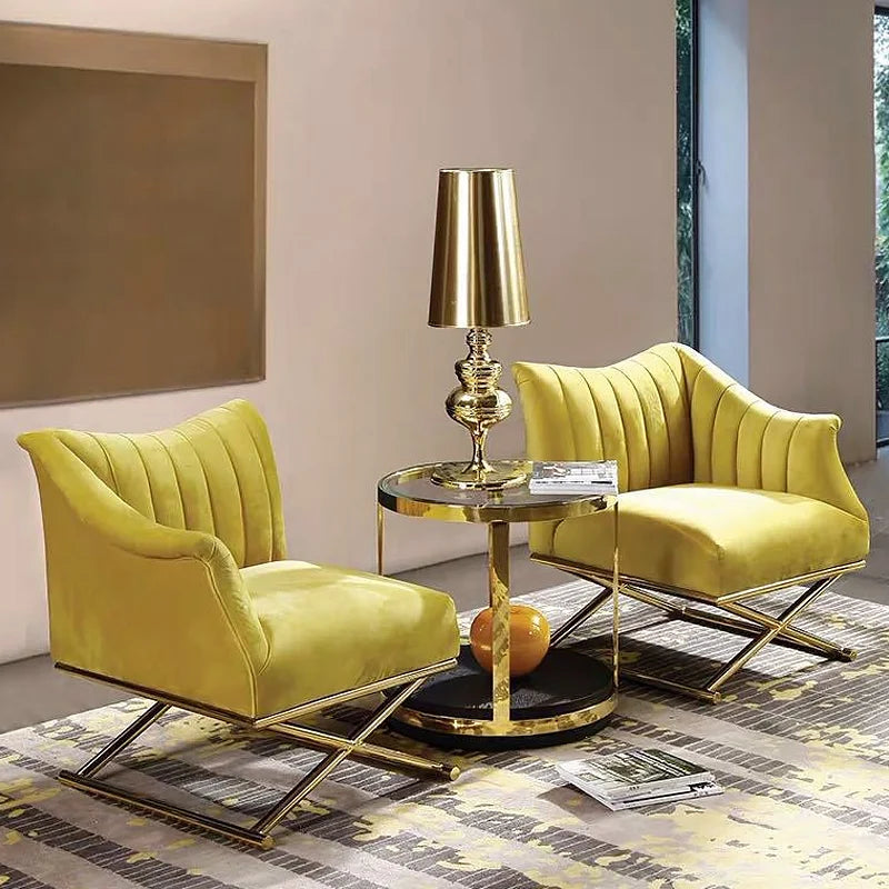 Yellow Velvet Accent Chair