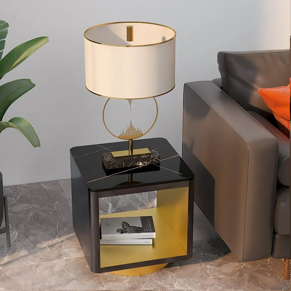Modern Hollow Cube Black Side Table