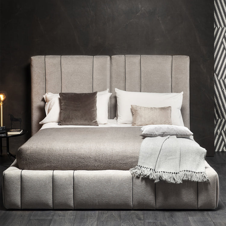 Italo Gray Textile Bed