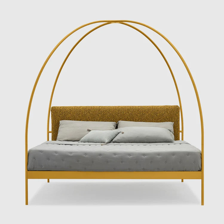 Volta Yellow Iron Canopy Double Bed by Mario Scairato