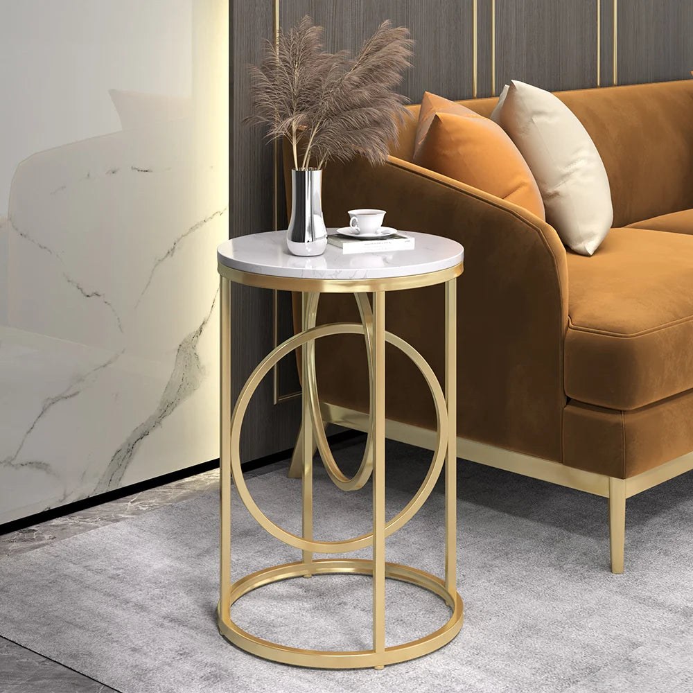 Modern White Marble Side Table