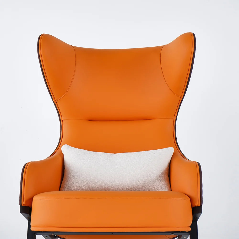 Leather Wingback Lounge Chair