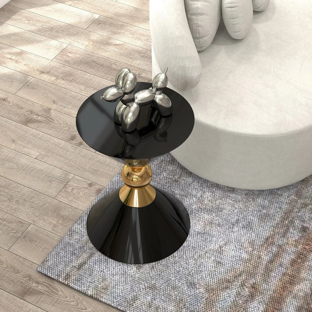 Modern Round Black End Side Table