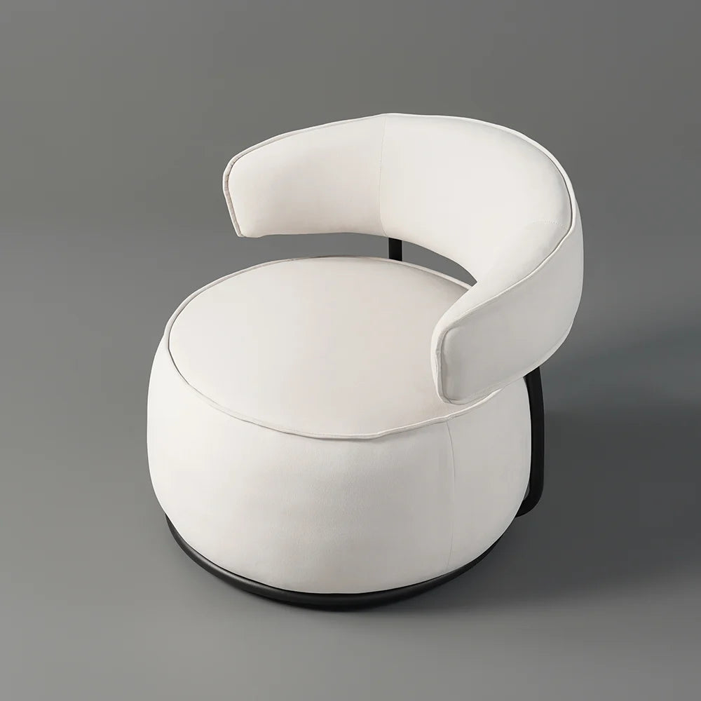 Modern Off-White Swivel Arm chair