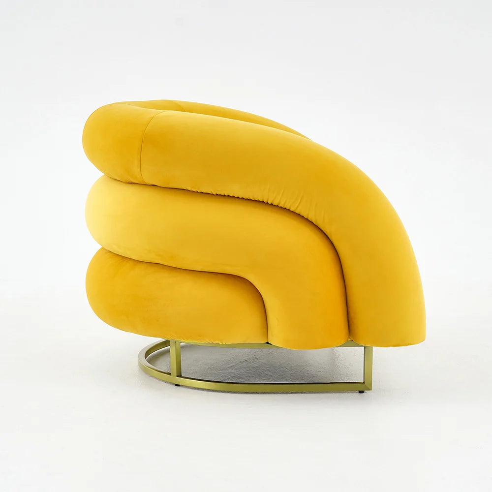 Modern Yellow Velvet Accent Chair