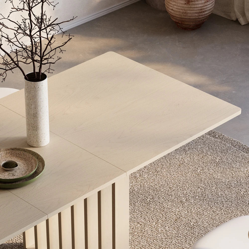 Japandi Whitewash Dining Table