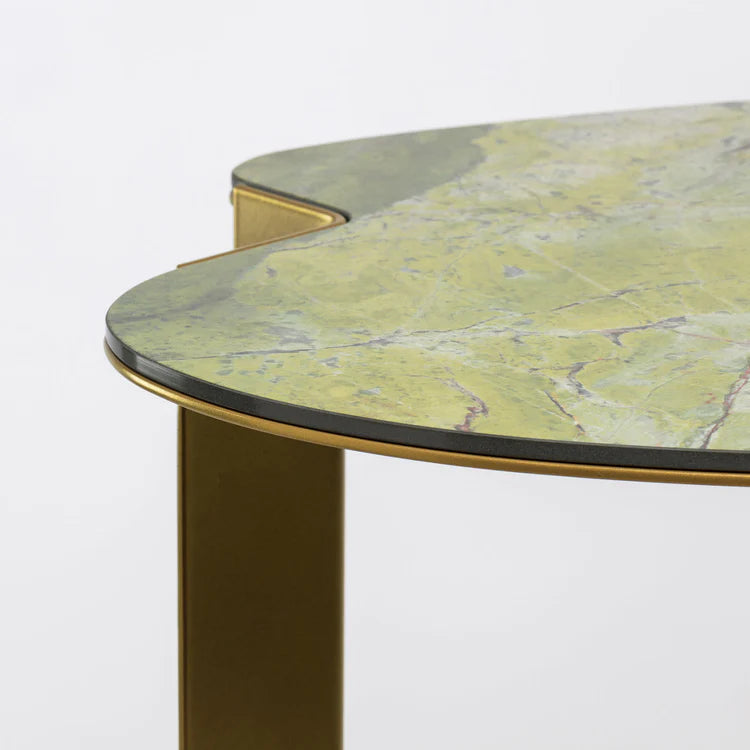 Monet High Green & Golden Coffee Table